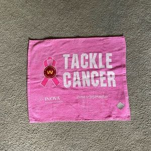 Washington Commanders tackle cancer towel 17”x 15”